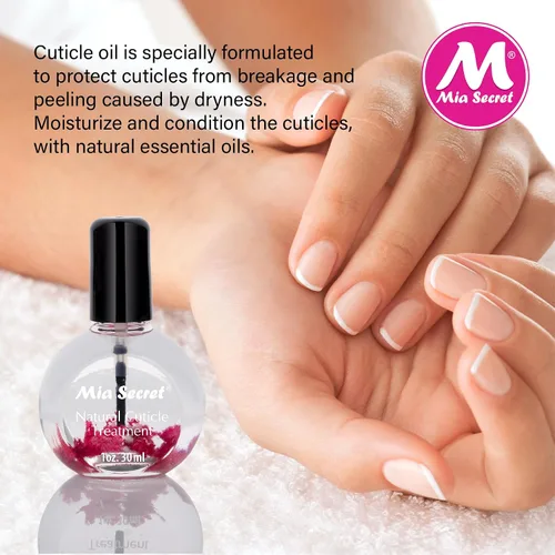 Vista 2 de Mia Secret Tratamiento de aceite para cutículas fabricado en Estados Unidos (rosa, 1 oz.)