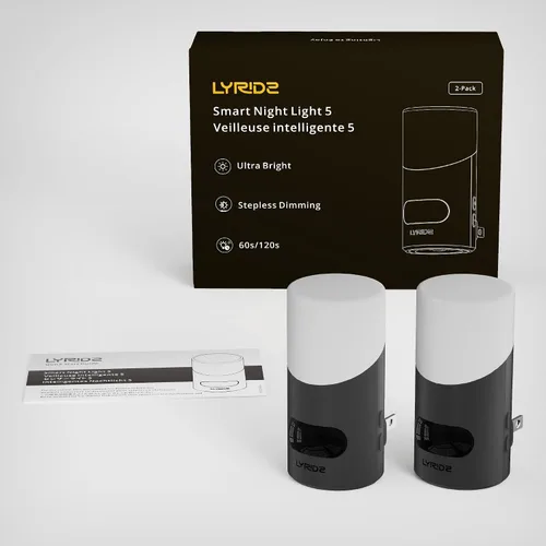 Vista 9 de LyrIDZ - Luz nocturna ámbar con sensor de movimiento, luz nocturna enchufable regulable de 1 a 150 lm para interior, para dormitorio, baño, pasillo