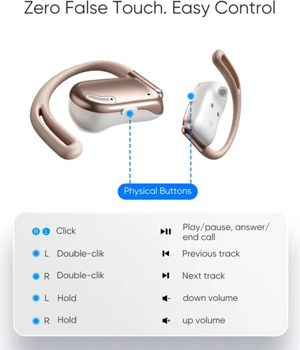 Vista 6 de Auriculares de oreja abierta, 0.28 onzas, ligeros, de próxima generación, Bluetooth 5.4, conducción de aire, auriculares inalámbricos con graves
