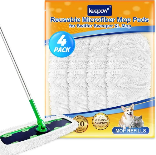 Vista 15 de KEEPOW Almohadillas XL reutilizables para trapeador compatibles con Swiffer XL Sweeper, paños de trapear secos extra grandes, paños de trapear