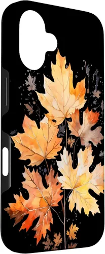 Vista 3 de iPhone 16 Autumn Leaves Watercolor Art Fall Season Thanksgiving Case