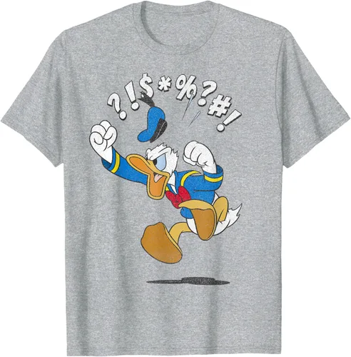 Vista 38 de Disney Mickey And Friends - Camiseta vintage de Donald Duck Angry Jump, Negro