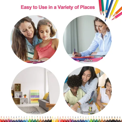 Vista 6 de ForTomorrow Sacapuntas manuales para niños, paquete de 8 sacapuntas pequeños de mano de doble agujero con tapa para escuela, aula, oficina en casa