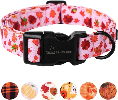 Vista 22 de Aring Pet Collar de algodón, ligero y ajustable, con hebilla de liberación rápida para perros pequeños, medianos y grandes Y: caqui