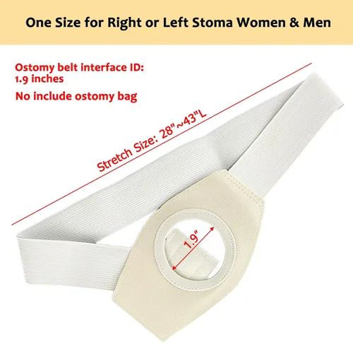Vista 2 de EDWERD Cinturón de soporte de ostomía para abdominales y colostomía, ileostomía post operativo cuidado, 39 pulgadas de largo