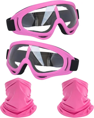 Vista 24 de LJDJ Motorcycle Goggles 2 Pack Dirt Bike with Neck Breathable Bandana Mask
