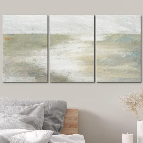 Vista 228 de wall26 Lienzo enmarcado para pared, juego de arte de acuarela pastel, paisaje rural, ilustraciones con formas abstractas, arte moderno, decorativo