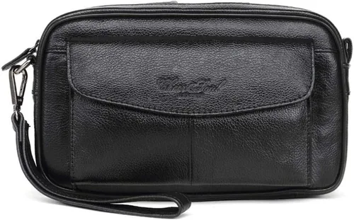 Vista 5 de Hebetag Cartera de cuero para hombre, organizador de muñeca