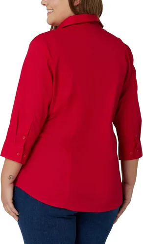 Vista 2 de Riders by Lee Indigo Camisa tejida de manga corta para mujer de talla grande, Índigo