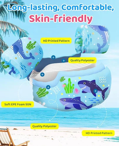 Vista 5 de HeySplash Swim Vest for Kids, Puddle Float Jumper with Safety Buckle