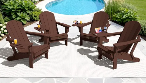 Vista 16 de SERWALL Silla Adirondack plegable para exteriores, silla de patio con portavasos - Ejército
