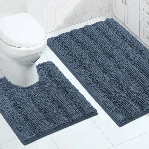Vista 105 de Turquoize Alfombra de baño de chenilla de lujo para baño, extra absorbente, alfombra de ducha de microfibra antideslizante para baño, alfombra Aqua