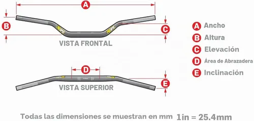 Vista 2 de Pro Taper, SE Series, manubrio estándar de 7/8 pulgadas - CR Alto/Negro Jet