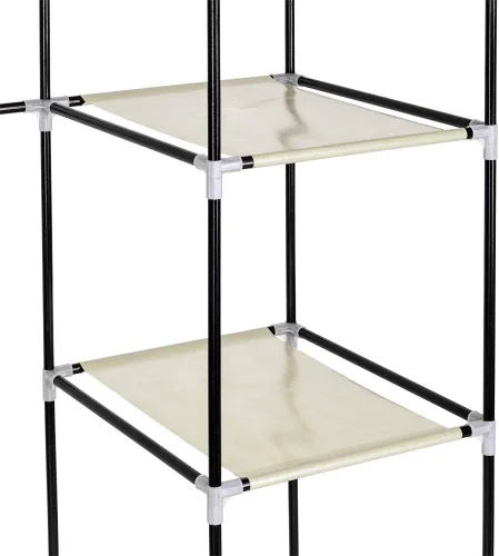 Vista 4 de Organizador de almacenamiento portátil de 69 pulgadas con tela no tejida, rápido y fácil de montar, extra fuerte y duradero, color beige