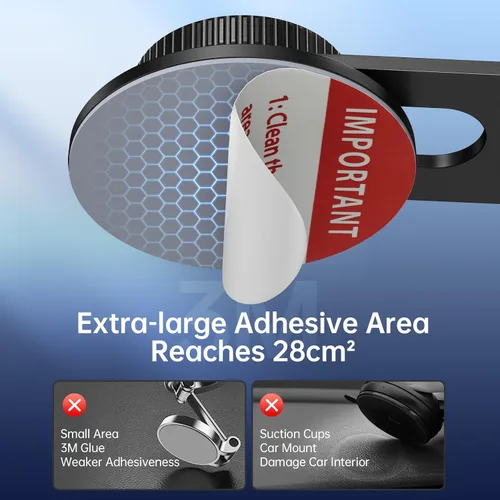 Vista 2 de SYNCWIRE Soporte de teléfono para coche para tablero universal [súper estable] Soporte de teléfono para coche con brazo plegable de aleación
