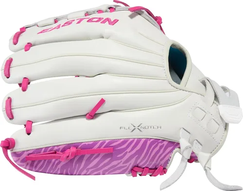 Vista 5 de Easton Ghost NX Fastpitch Softball Glove Blanco / Berry Cesta de red de 2 piezas