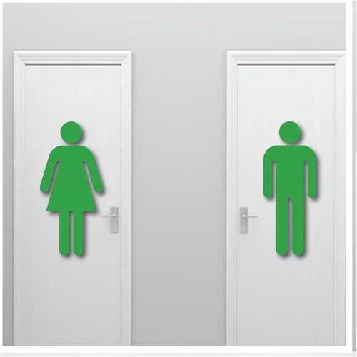 Vista 12 de Letrero grande de 20 pulgadas de alto para pared de hombre y mujer, adhesivo fuerte seguro para pared, diseño artístico mural para baño, baño, baño