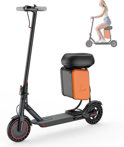 Vista 14 de Qlaway Patinete eléctrico para adultos, motor de 350 W/500 W, rango de 16 a 22 millas, neumáticos sólidos de 8.5 pulgadas/10 pulgadas, freno y Negro