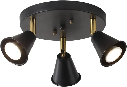 Vista 10 de Lámpara de techo moderna de montaje empotrado, cabezal direccional ajustable, luces negras para interiores, luz de pista única montada