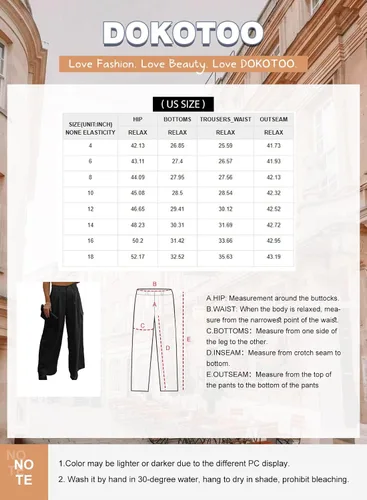 Vista 6 de Dokotoo Pantalones cargo de cintura alta y pierna ancha para mujer, holgados, informales, de combate, militares, con 4 bolsillos