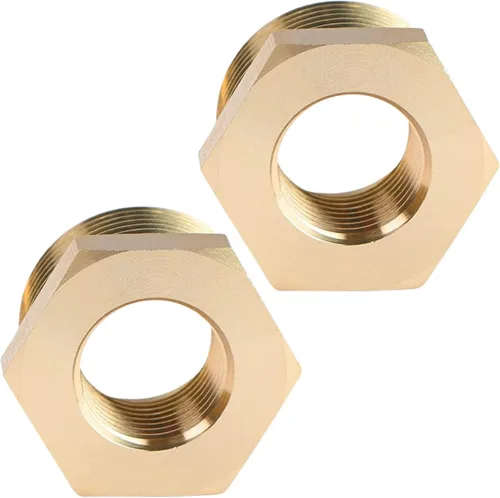 Vista 7 de 2 piezas 1" NPT macho x 1/2" NPT hembra buje hexagonal adaptador de accesorios roscados reductor de latón de CX WONDERLAND