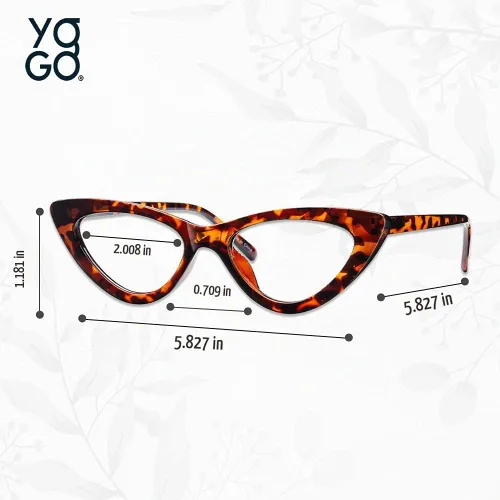 Vista 5 de Yogo Vision Blue Light Blocking Glasses Retro Cateye Eyeglasses for Women Light Spring Hinge Plastic Frame
