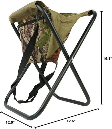 Vista 2 de BRUBAKER Silla plegable al aire libre - Silla de camping compacta y cómoda con bolsa. Construcción duradera, correa de transporte ajustable