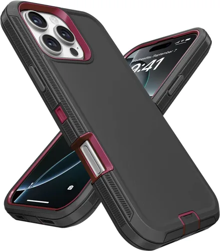 Vista 66 de Jelanry - Funda para iPhone 15 5G, protección resistente, resistente, color negro Dropproof & Dual-Layer Protective Back Cover with Port Anti