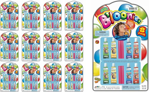 Vista 8 de JA-RU Bloonies - Paquete variado de globos mágicos de burbujas de plástico (8 tubos por paquete), súper elásticos para niños, globos inflables