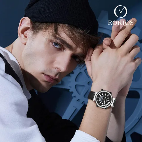 Vista 2 de RORIOS Reloj unisex digital de cuarzo con correa de goma para hombres y mujeres, resistente al agua, cronómetro, multifunción, reloj electrónico