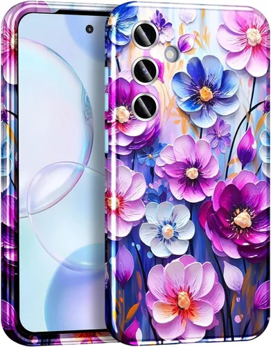 Vista 86 de Miqala Funda para Galaxy S21 FE 5G, brilla en la oscuridad, tres capas, resistente, protección a prueba de golpes, parachoques de plástico