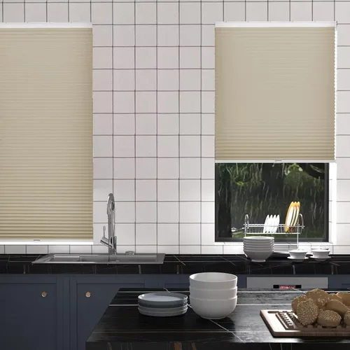 Vista 5 de MYshade Persianas celulares sin cordones, sin herramientas, sin taladro, persianas opacas para ventanas de interior, tamaño 19 pulgadas de ancho x