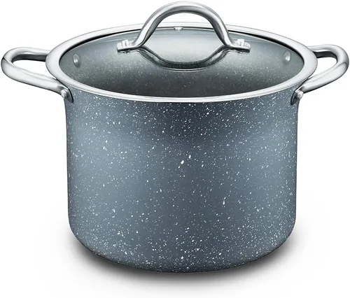 Vista 10 de CONCORD Juego de ollas de 6.6 litros de cobre con revestimiento antiadherente, olla de cazuela de la serie Coppe-Ramic, utensilios de cocina