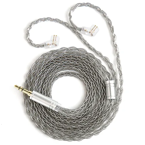 Vista 26 de KBEAR ST12 MAX - Cable IEM de 4.9 ft/4.92 pies, 8 hebras, 4N OFC, chapado en plata, cable de extensión de auriculares de 14 núcleos, cable de Gris