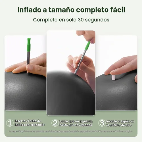 Vista 6 de Slim Panda Pelota de pilates de 9 pulgadas antiestallido pequeña pelota de Negro