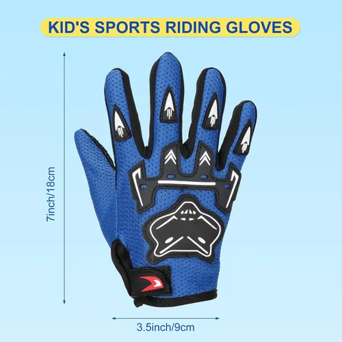 Vista 3 de Guantes de moto de cross para niños, guantes de motocicleta juveniles para niños y niñas