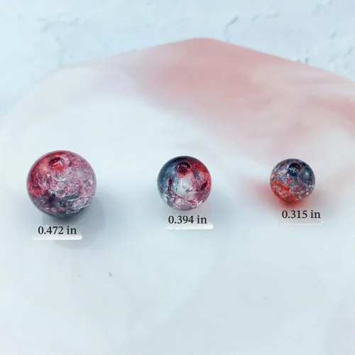 Vista 3 de 300 piezas cuentas de acrílico de 8 mm con grietas, cuentas redondas de cristal acrílico para hacer joyas, pulseras, collares, manualidades