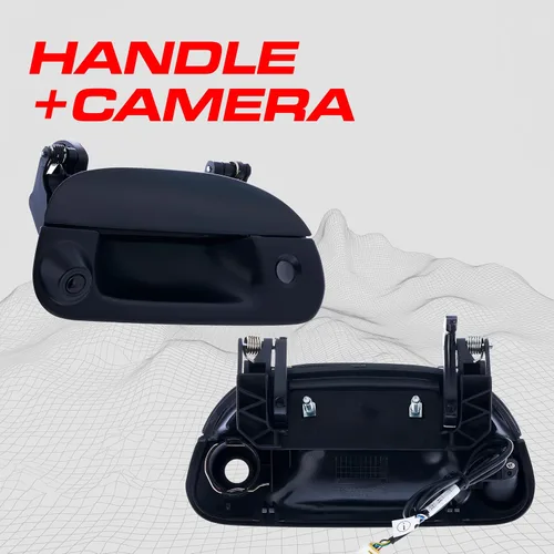 Vista 2 de Master Tailgaters Mango negro para puerta trasera con cámara de respaldo de repuesto para Ford F150 F250 F350 F450 F550 (1997-2007) IP68