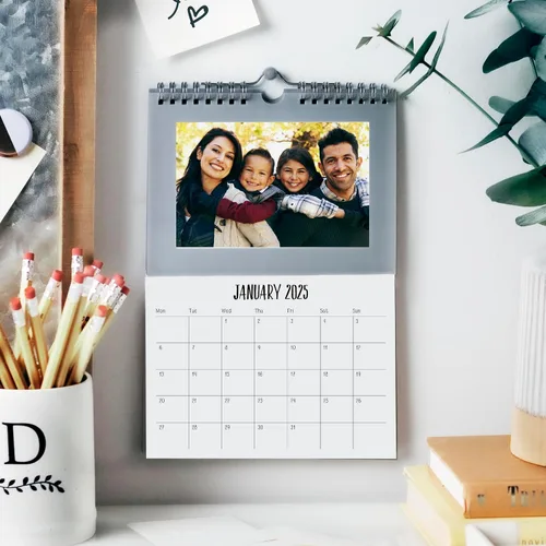 Vista 6 de Calendario mensual de fotos de pared colgante 2025