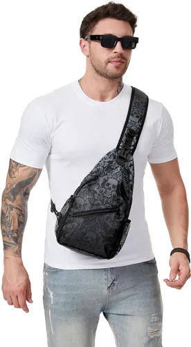 Vista 3 de MEDTOGS Bolso bandolera para mujer, bolso cruzado tipo bandolera tipo bandolera para el hombro, bolsa de pecho para viajes, senderismo, gimnasio