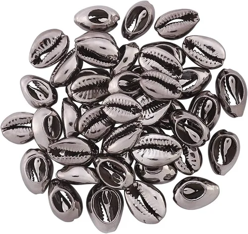 Vista 12 de Cheriswelry 100 cuentas de concha para hacer pulseras, conchas de cauri, cuentas espaciadoras de verano, playa, cuentas ovaladas para hacer