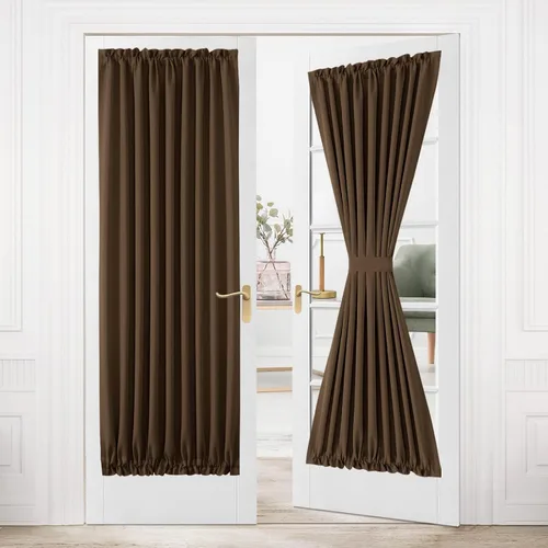 Vista 33 de DWCN Cortinas para Puertas Francesas – Cortinas opacas térmicas con bolsillo para barra para puertas con ventana de cristal, puertas de cocina