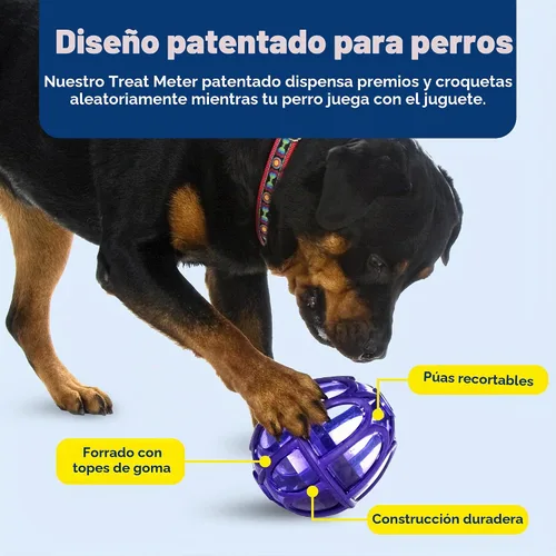 Vista 4 de PetSafe Busy Buddy Kibble Nibble juguete para perro dispensero de comida, L, Púrpura