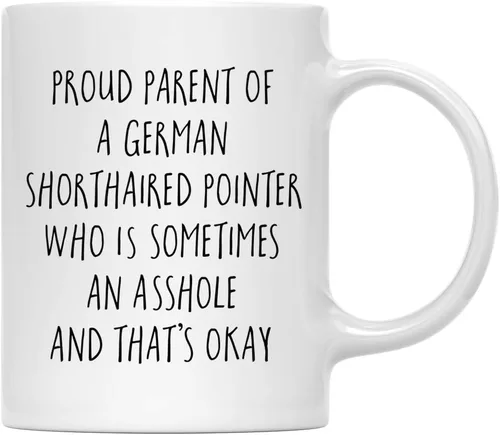 Vista 64 de Andaz Press Funny Dog - Taza de café de 11 onzas, regalo de broma, orgulloso padre de un afenpinscher que es a veces un gilipollas y eso está bien