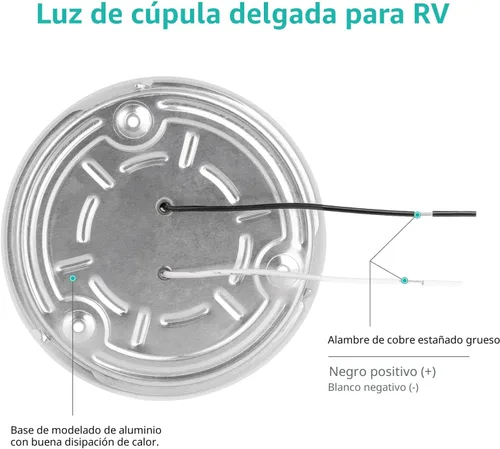 Vista 5 de RVZONE Paquete de 2 Luces LED de Techo Tipo Puck para RV Barco Luz Interior DC 12V Luz de Cúpula de Techo de Montaje en Superficie, Panel de 4.5W