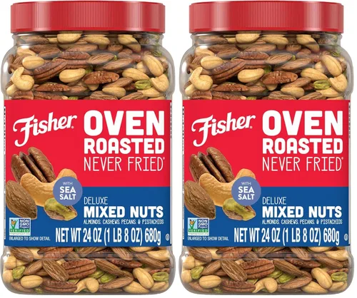 Vista 12 de FISHER Oven Roasted Never Fried - Mezcla de frutos secos asados al horno, nunca fritos Pack Of 1, Healthy Snacks For Adults, No Added Oil, No