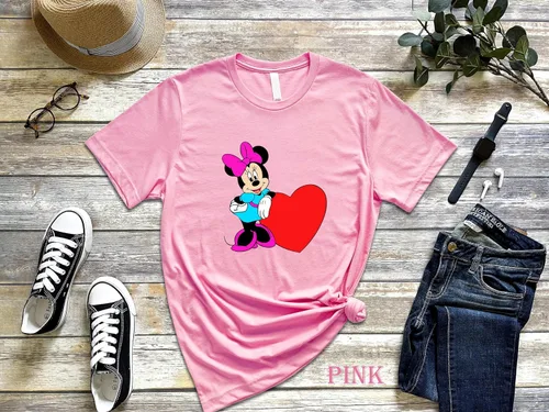 Vista 8 de Mickey y Minnie in Love - Camisa de Mickey con diseño de ángel y amor, camiseta Eros Mickey, camisas de Disney para mujer, camisa para el día de San
