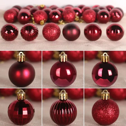 Vista 207 de Esferas pequeñas de Navidad de bronce y dorado de 1.6 pulgadas, adornos para decoración de árbol de Navidad, bolas colgantes inastillables