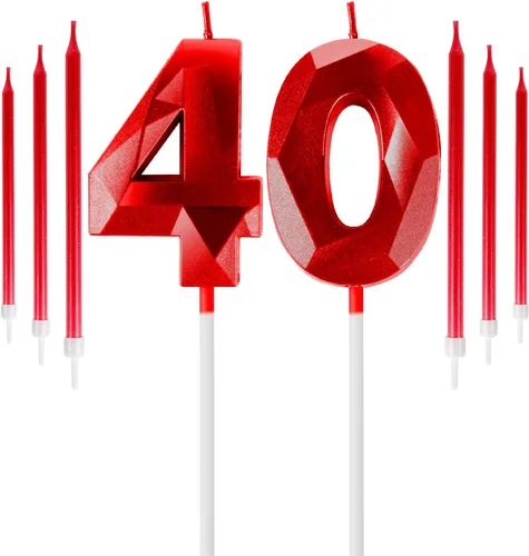 Vista 91 de Vela rosa de cumpleaños número 1 con 6 velas largas, decoraciones de decoración de pastel para fiesta de niña de 1 año, suministros de celebración