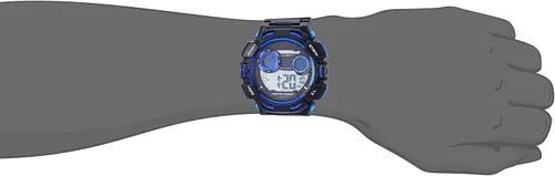 Vista 3 de Tienda Essentials Reloj cronógrafo digital con correa de resina negra para hombre